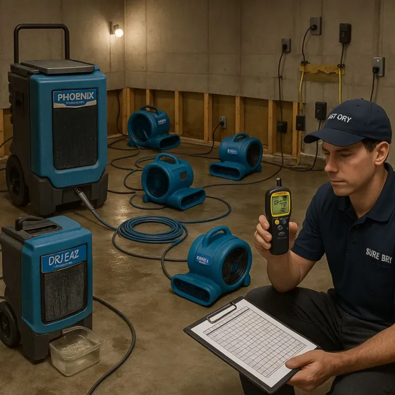 Structural Drying and Dehumidification process in Woodsfield, OH